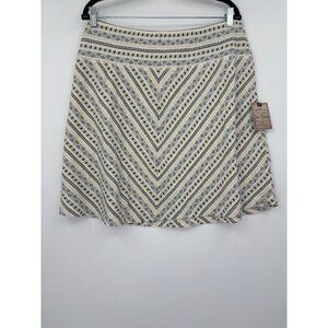 Old Ranch Denali Casual Geometric Knit Skirt Ivory Yellow Blue Size XL NEW